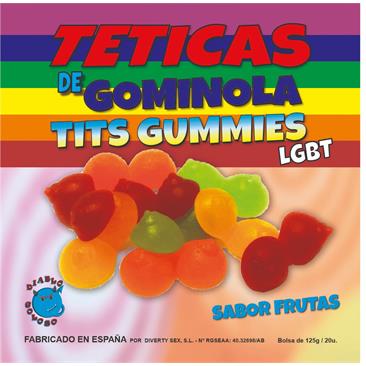 CAJA DE GOMINOLA DE TETAS BRILLO SABOR FRUTAS 6 CN