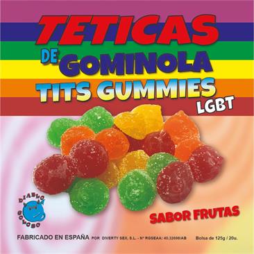 CAJA DE GOMINOLA  DE TETAS AZUCAR SABOR FRUTAS 6 N