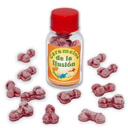 Jar of 12 Candies Penis Shape Fruit Flavor.