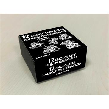 CAJA DE 12 CHOCOLATINAS CON POSTURAS DEL KAMASUTR.