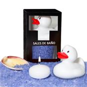 Set Sales Baño Aroma Lavanda Pato, Vela y Concha 150gr