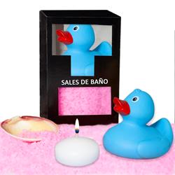 Set Sales Baño Rosas 150gr c/Pato, Vela y Concha