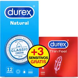 Durex Pack Natural 12ud + Sensitivo Suave 3u CL12