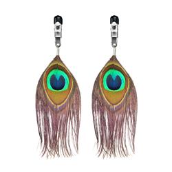 Nipple Clamps with Peacock Feather Trim (Pair)