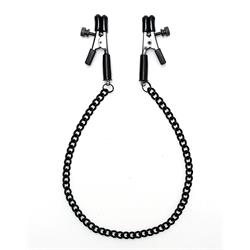 Adjustable nipple clamps with black chain