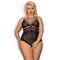 OB Bodysuit with Open Crotch - Black-S/M