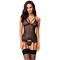 OB Mesh Garter Corset With Lace-S/M