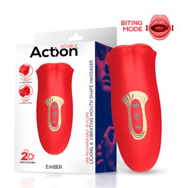 Ember Licking & Vibrating Mouth Shape Massager