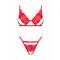 Mellania Bra Set With Sexy Thong - Red S/M