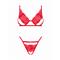 Mellania Bra Set With Sexy Thong - Red S/M