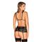 Figurea - 3-Piece Lace Garter Set - Black L/XL