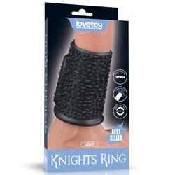 Vibrating Drip Knights Ring (Black)