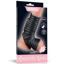 Vibrating Wave Knights Ring with Scrotum Sleeve (B