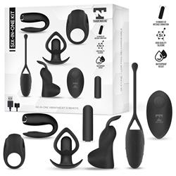 Six-In-One Vibrating Bullet and 6 Silicone Accessories Kit