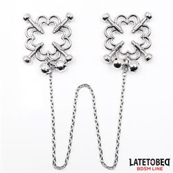 Metal Flower Nipple Clamps with Chain