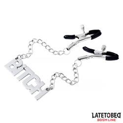 Nipple clamps with Chain  - Bitch