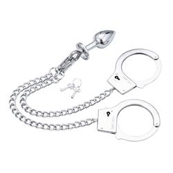 Hand Cuffs with Anal Plug