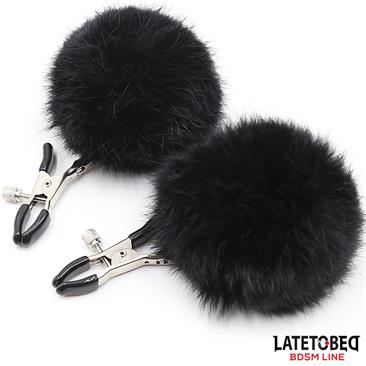 Faux Fur Ball Nipple Clamps