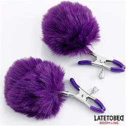 Faux Fur Ball Nipple Clamps