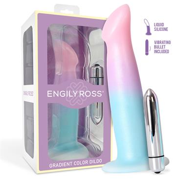 Gradient Colour Dildo Silicone with Bullet Vibrato