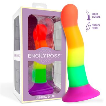 Rainbow Colour Silicone Dildo