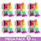 Pack 6 Rainbow Colour Silicone Dildo