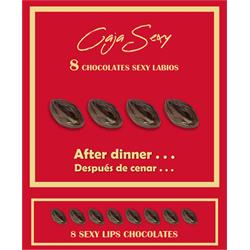 Caja Roja Sexy 8 Labios Chocolate Negro