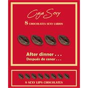 Caja Roja Sexy Forma de Labios Chocolate Negro 8 unidades