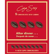 Red Box of 8 Dark Chocolate lips-Shaped Candies 8 units