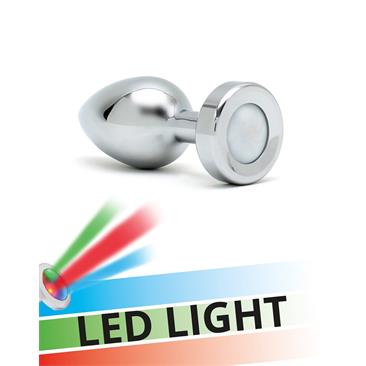 Pisa Butt Plug with Led Lights Silver