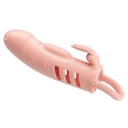 Vibrating Rabbit Penis Sleeve Flesh CL100