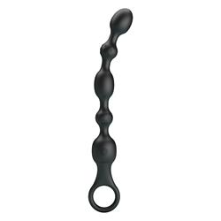 Fully Silicone Anal Beads 10 func. vibration black