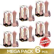 Pack de 6 Tiberio Dildo Realista Turbo Shaking con Trusting, Rotación 360º y Control Remoto