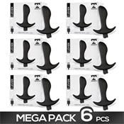 Pack of 6 Lever Butt Plug with Vibration