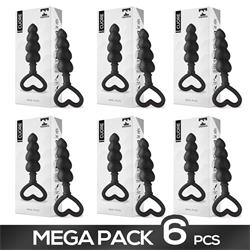 Pack 5+1 Cuore Anal Plug Silicone Black