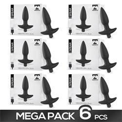 Pack of 6 Spear Butt Plug with Vibration USB Silicone