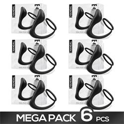 Pack 5+1 Randal Anal Plug with Ring Silicone Black