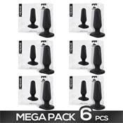 Pack of 6 Menhir Anal Plug Silicone Black