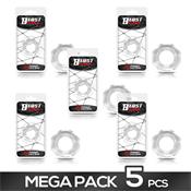 Pack of 5 Penis Ring Super Flexible Polygon 2.2 cm Clear