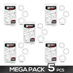 Pack of 5 Set 3 Penis Ring Beaded Flexibles Clear