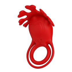 Ruben Vibrating Penis Ring USB Silicone Red Cl80