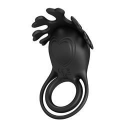 Ruben Vibrating Penis Ring USB Silicone Black Cl80