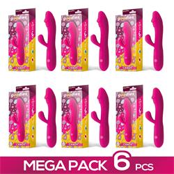 Pack de 6 Candy Fucshia Vibrator USB Silicone