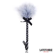 Plumero con Lazo Gris y Negro 25cm