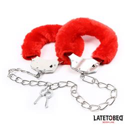Velveteen Fur-lined Metal Ankle Cuffs