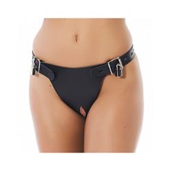 Leather Chastity Briefs Adjustable