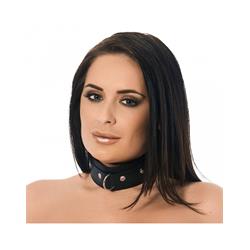 Leather Collar with Big Metal Ring