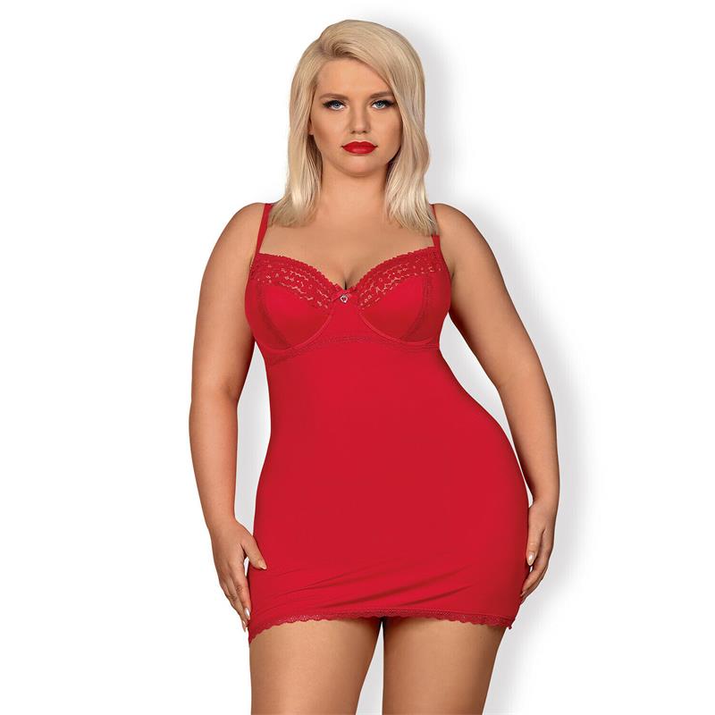 Jolierose Chemise and Thong Red