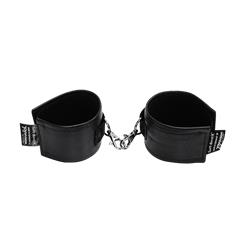 Soft Bond X Leather Handcuffs - Black
