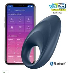 Mighty One Anillo Vibrador con APP Azul